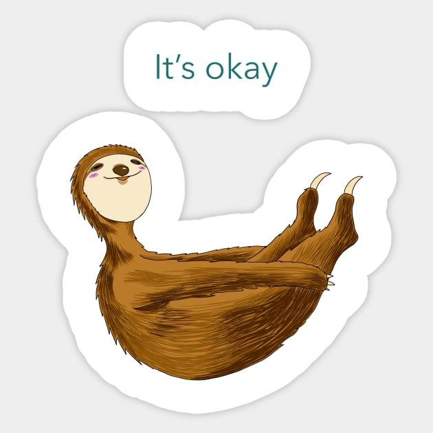 Relax with sloth: stretching 'It's okay' Sticker by smithandco